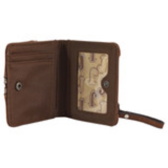 NWT Justin Turquoise Naja Concho Brown Wallet - Picture 3 of 7